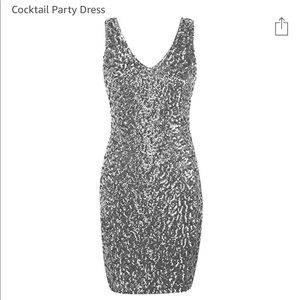 Silver sequin dress